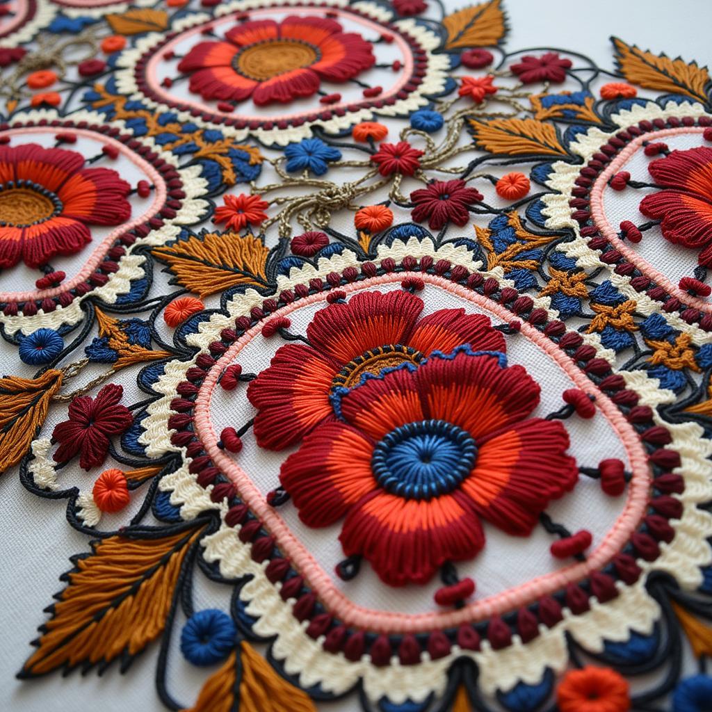 Close-Up of Intricate Spanish Embroidery