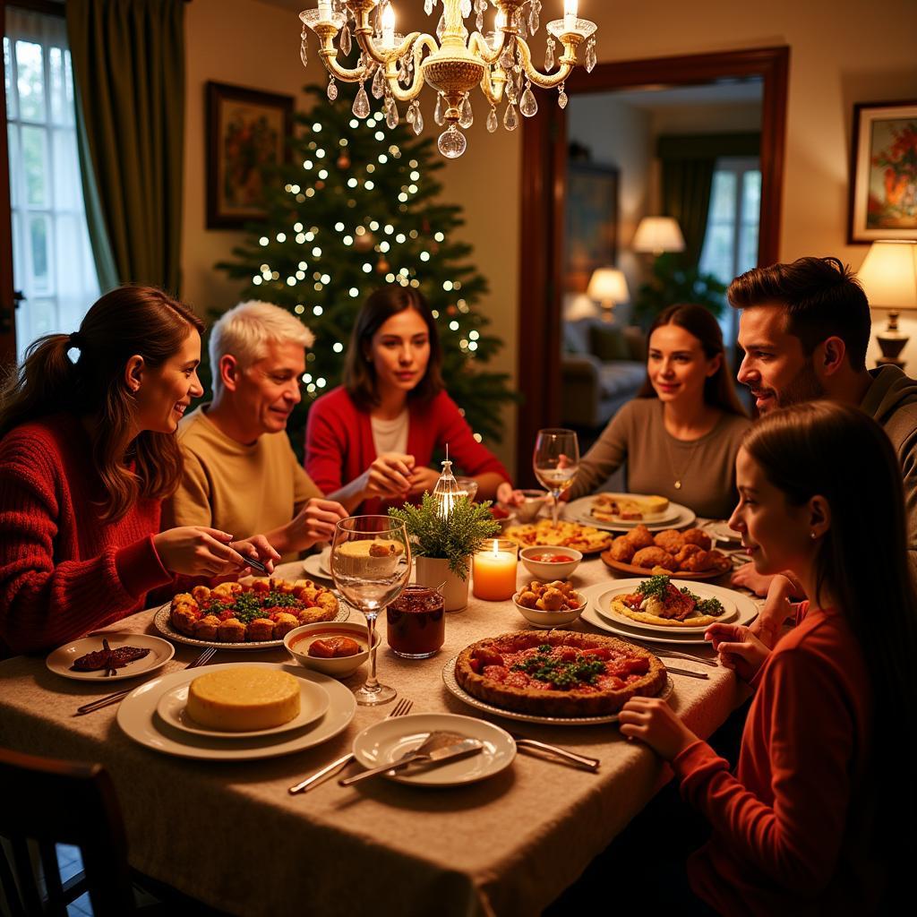 Spanish Family Christmas Dinner