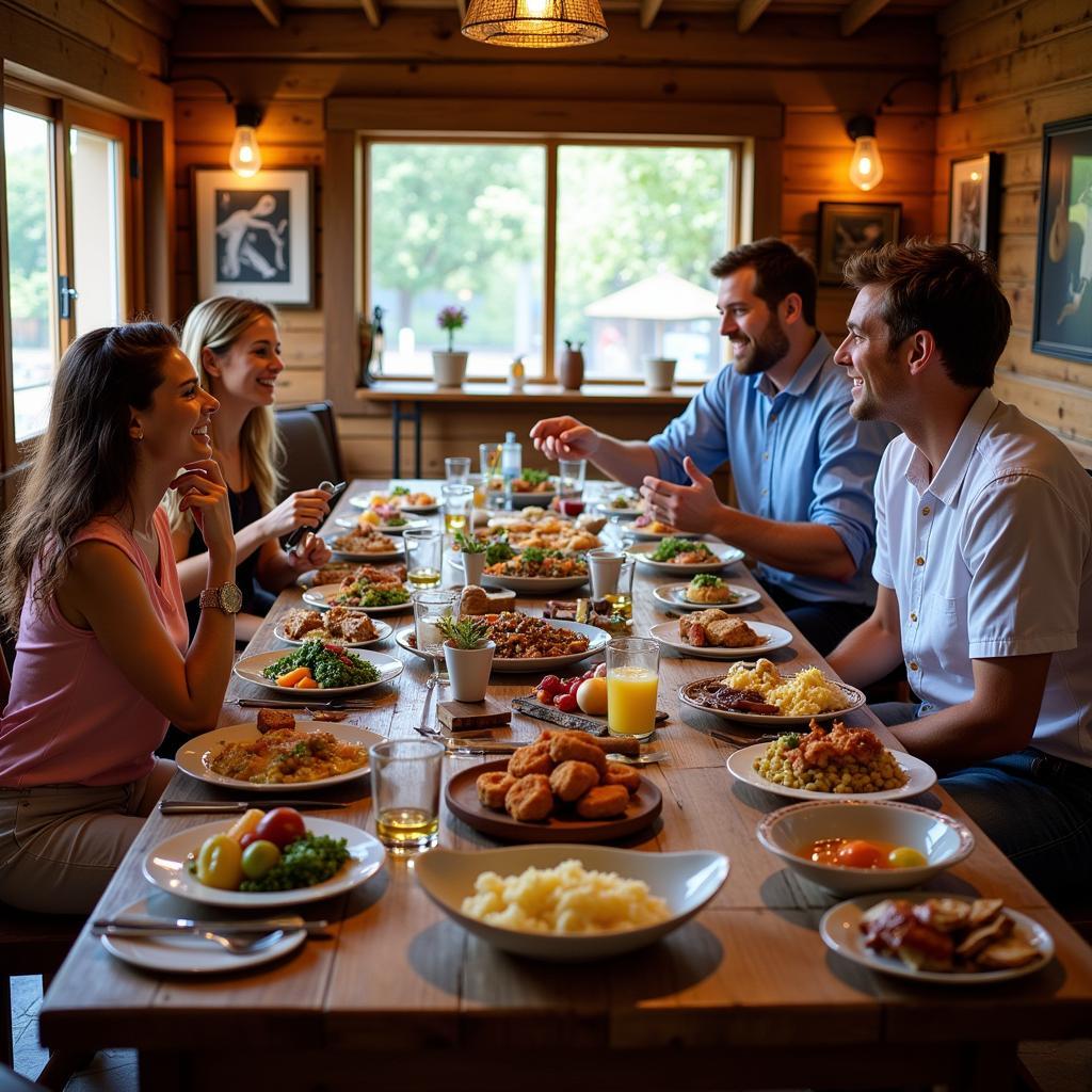 A warm and inviting Spanish family dinner