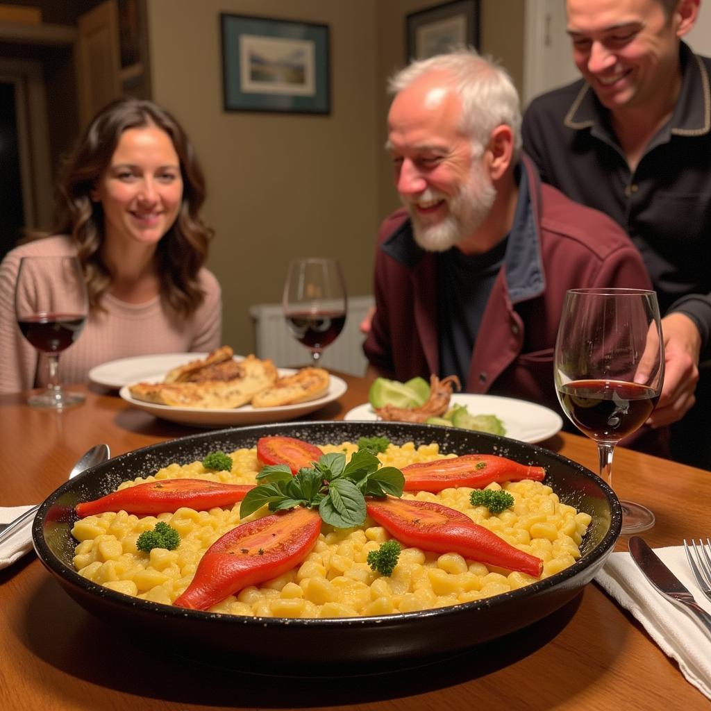 Family dinner in a Spanish home