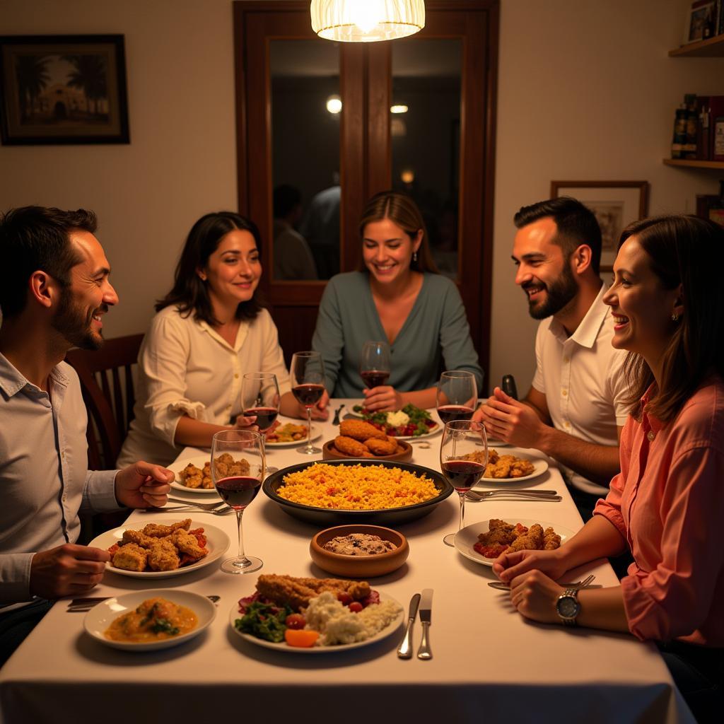 Sharing a Traditional Spanish Meal with a Local Family