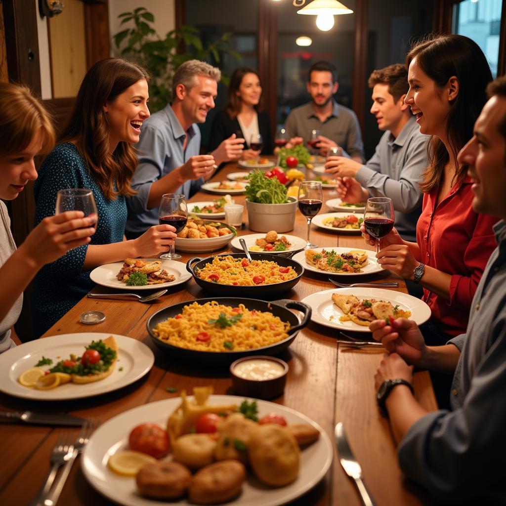 Sharing a Traditional Spanish Family Dinner