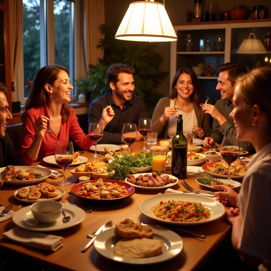 Family dinner in Spain