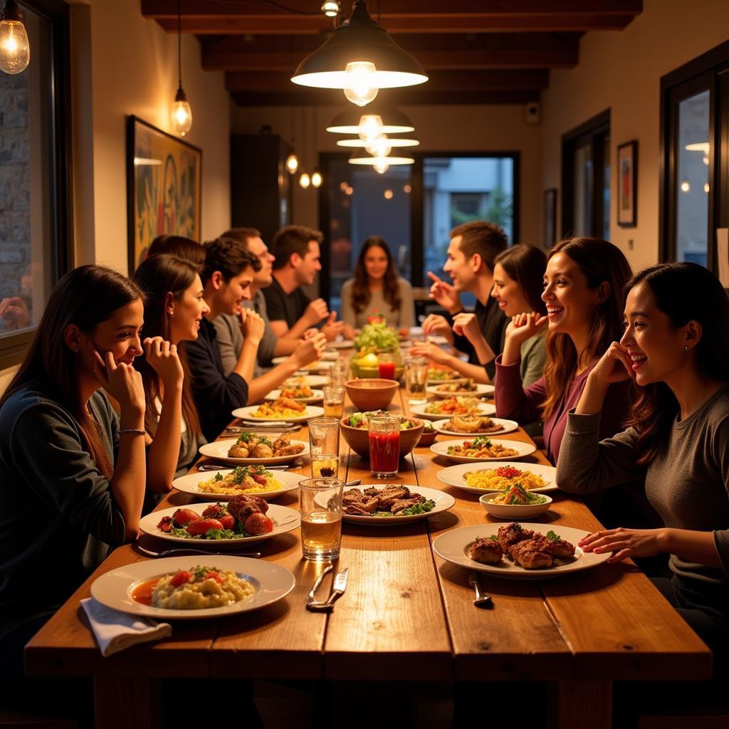 Family Dinner in a Spanish Home