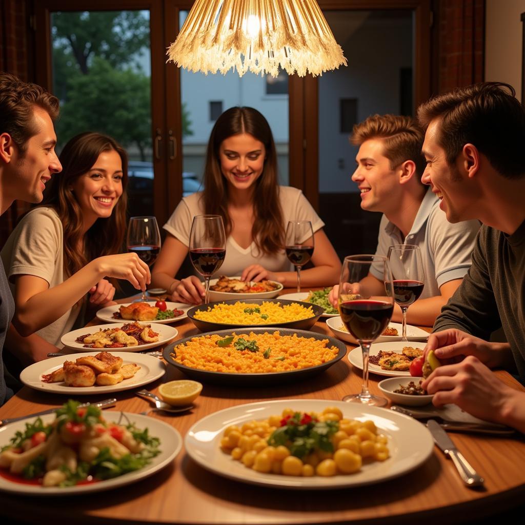 Sharing a Traditional Spanish Meal