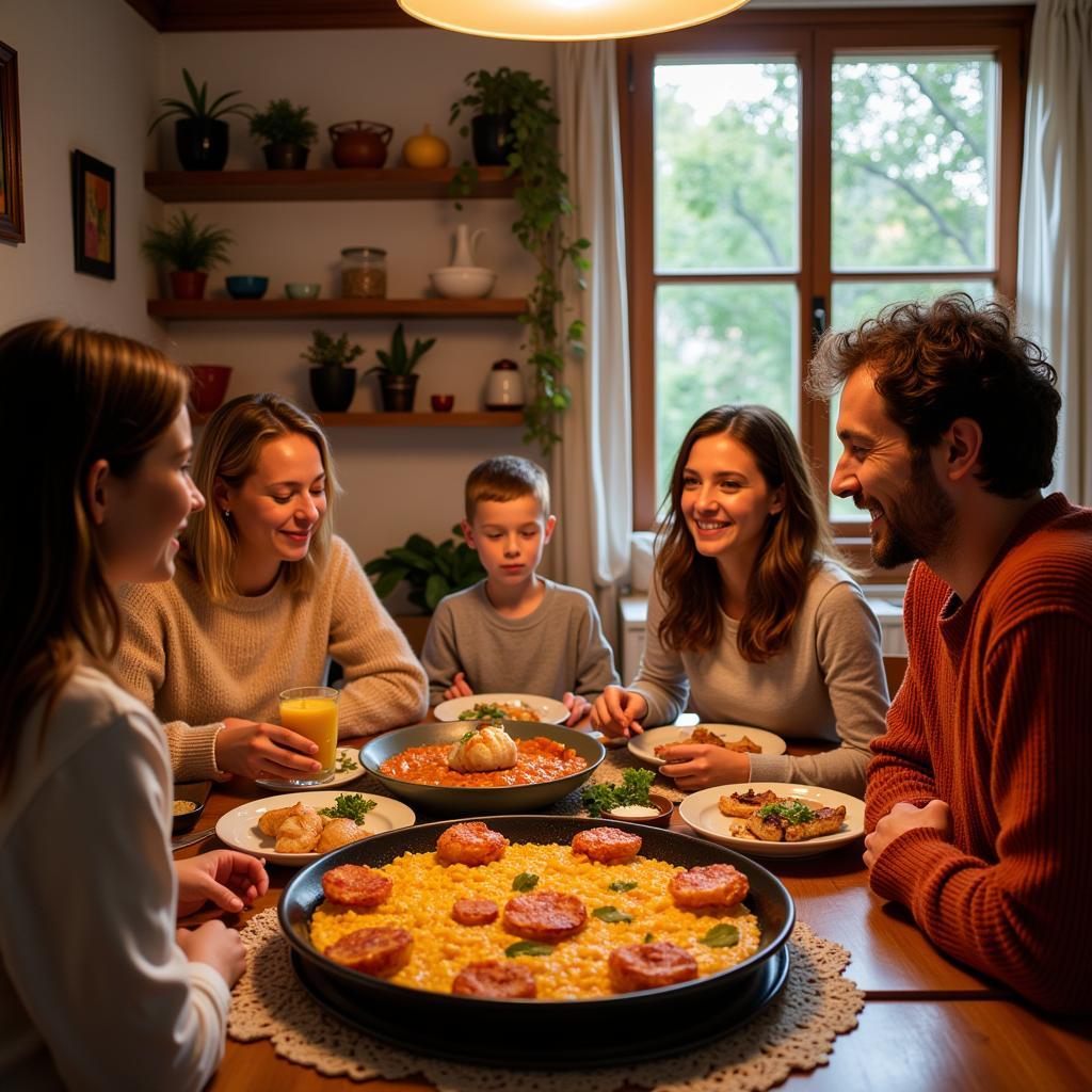 Family Dinner in a Spanish Home