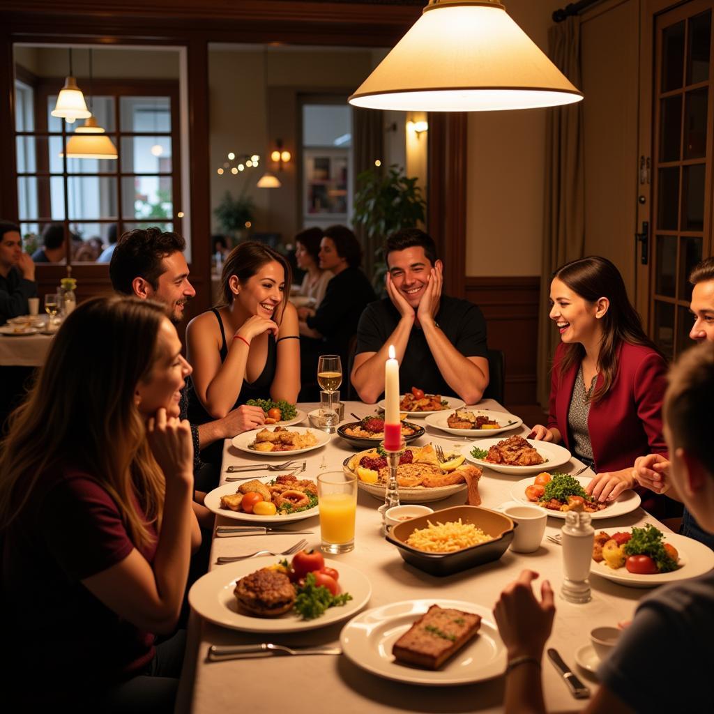 Sharing a Meal with a Spanish Host Family