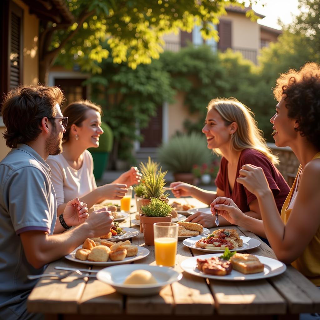 Sharing a Meal with a Spanish Host Family