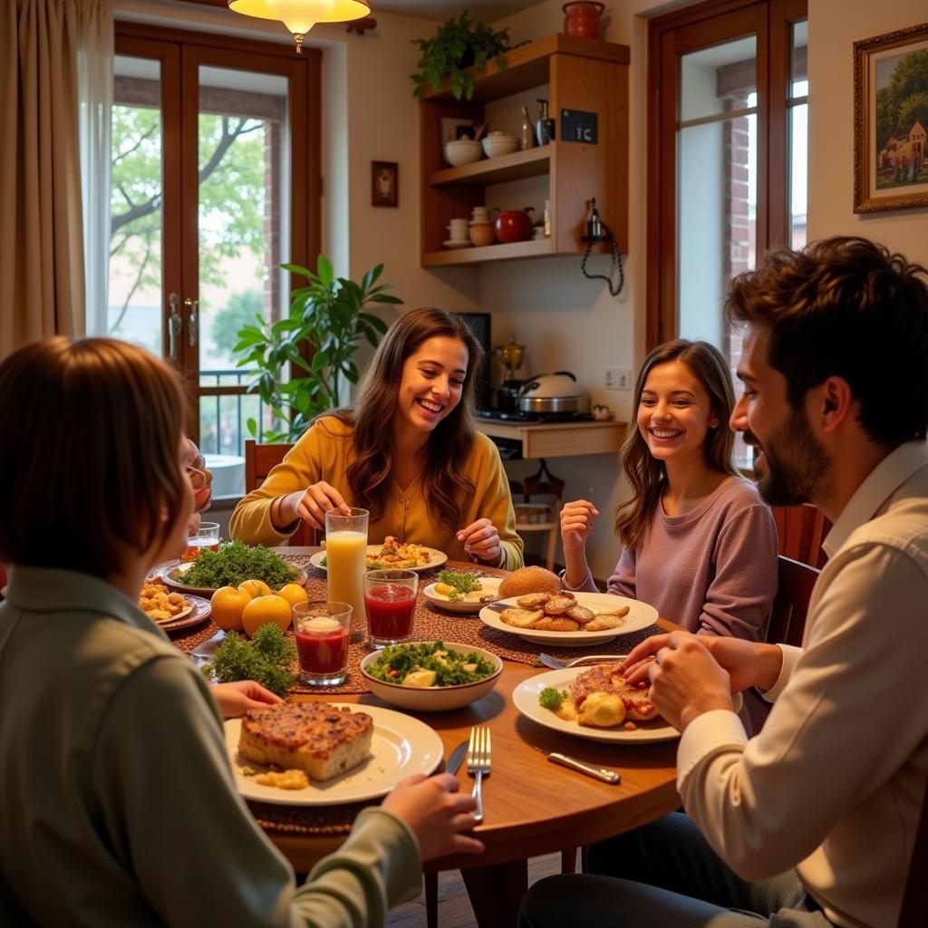 Family dinner in Spain