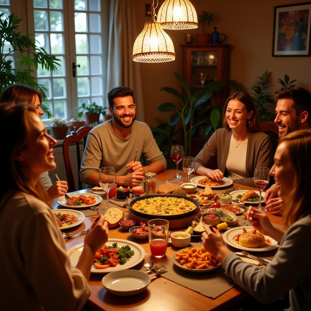 Family dinner in Spain