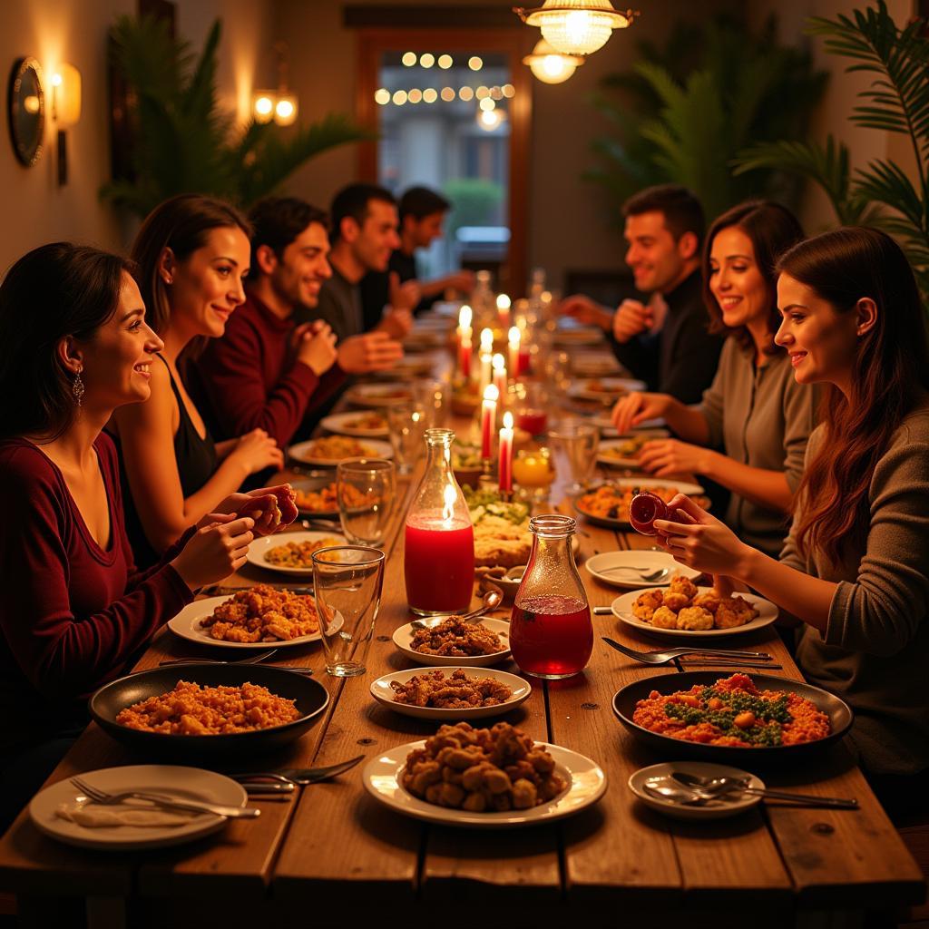 Sharing a Meal with a Local Family