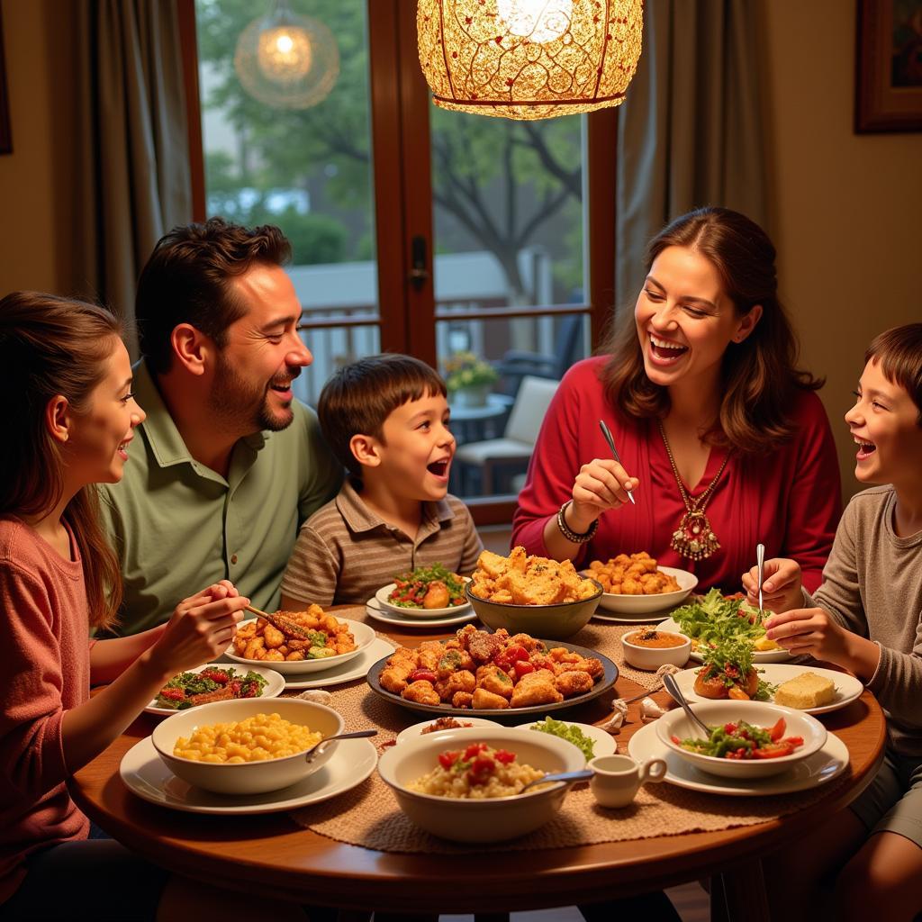 Family dinner in Spain