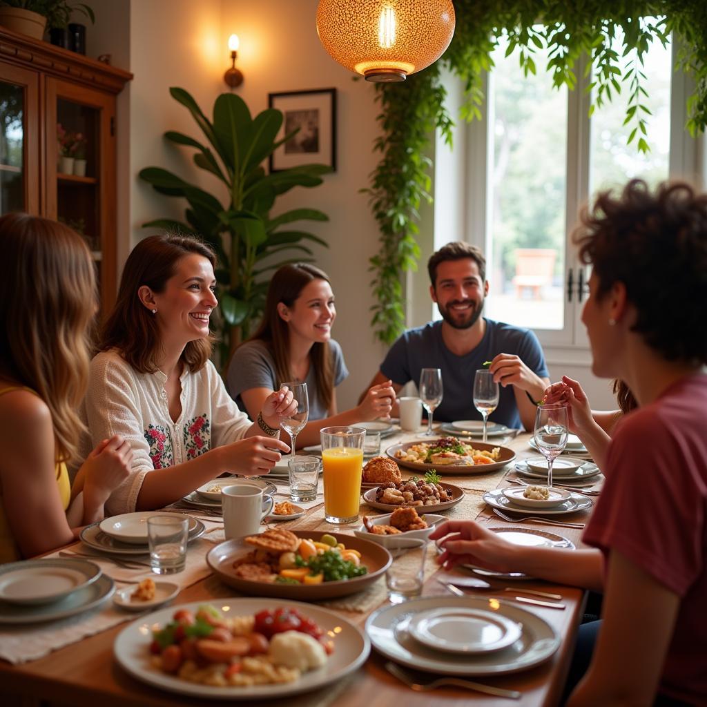 Sharing a Traditional Spanish Dinner