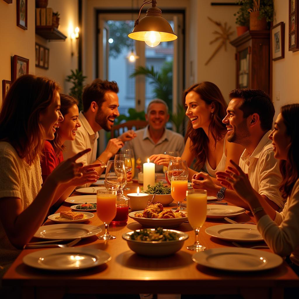 Family dinner in Spain