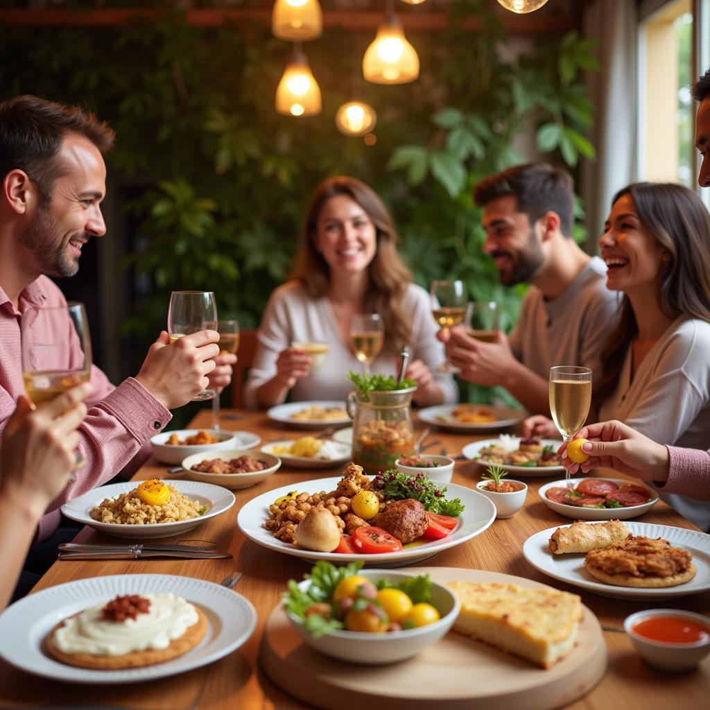 Sharing authentic meals with a Spanish host family