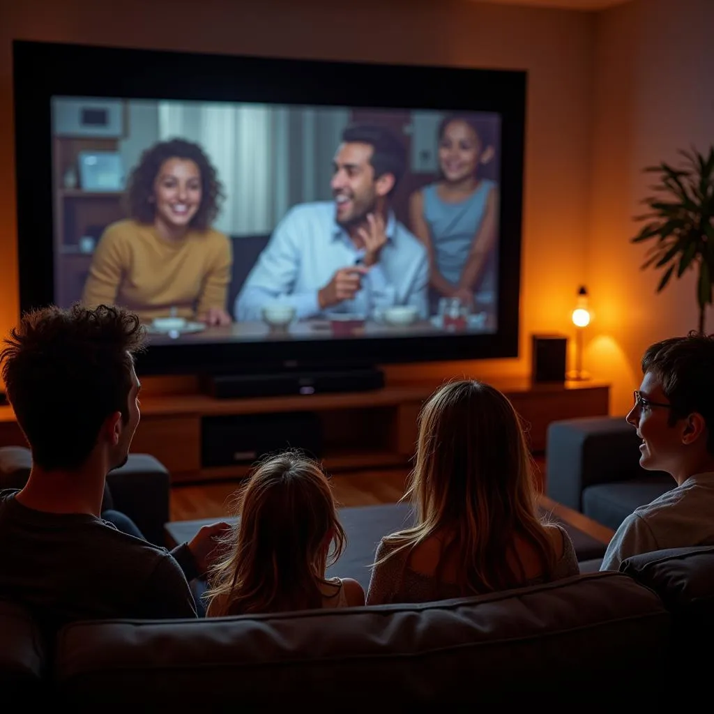 A Spanish Family Enjoys Movie Night with Bose 650 Home Theater