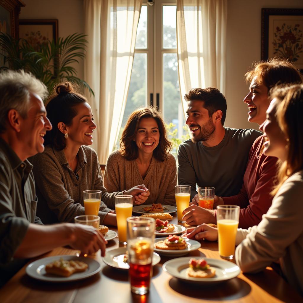 Family meal in Spain