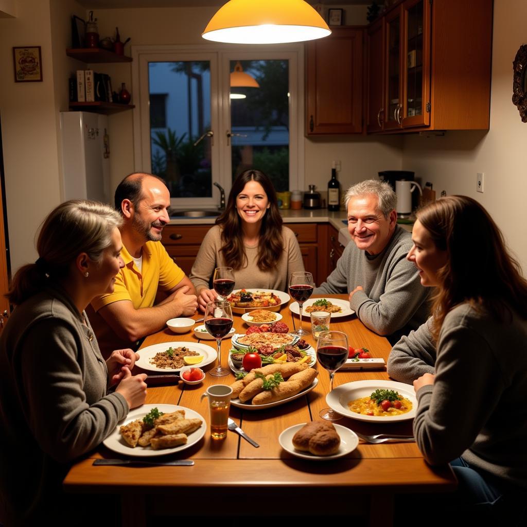 Sharing a Meal in Spain