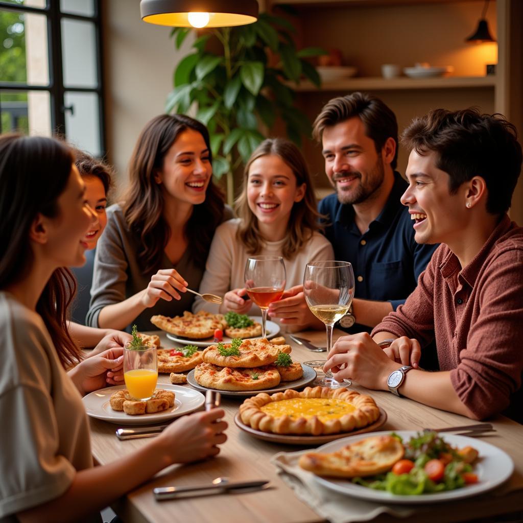 Sharing a Traditional Spanish Meal