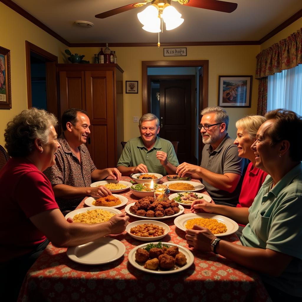 Family Meal in a Barrio Home