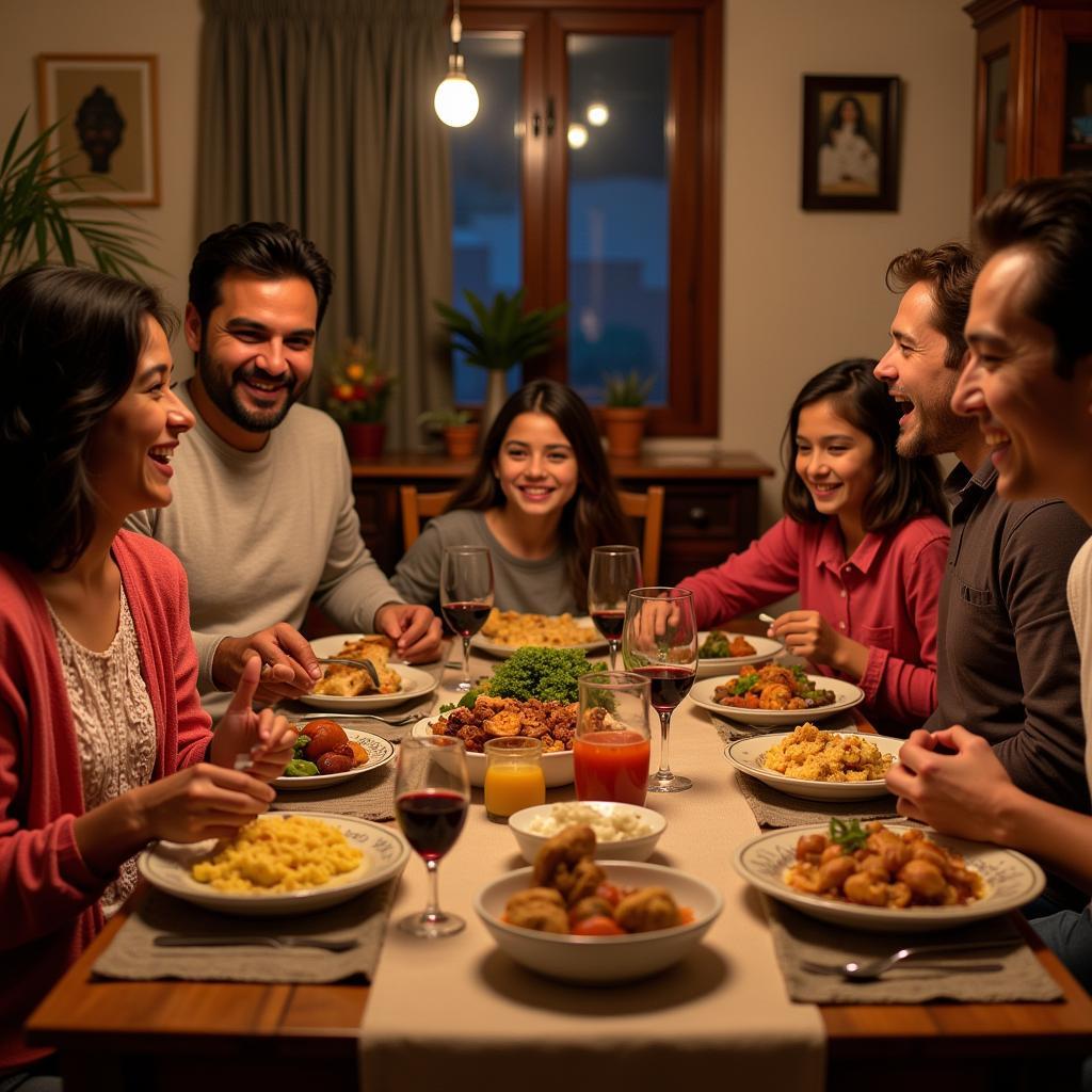 Sharing a Meal with a Spanish Family