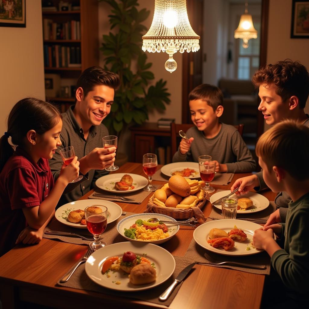 Sharing a Meal with a Local Spanish Family