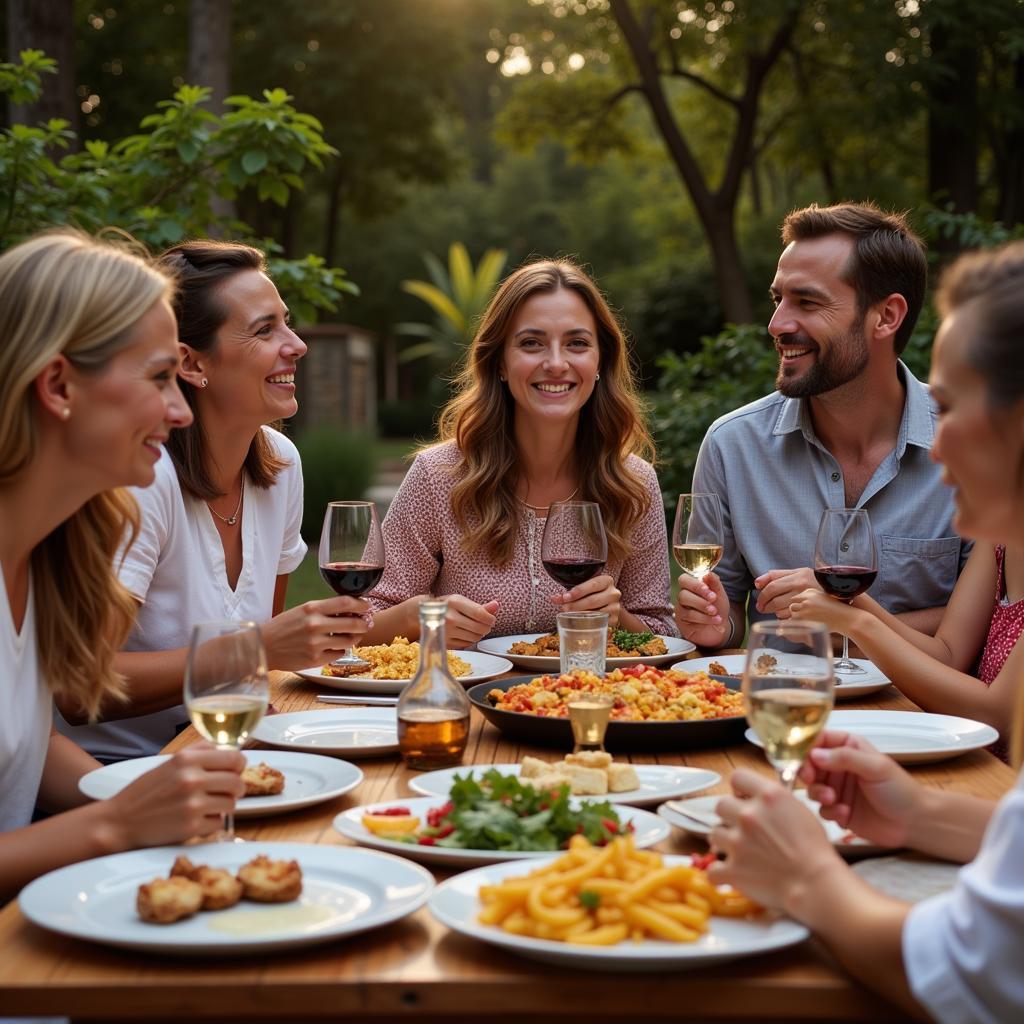 Sharing a Traditional Spanish Meal