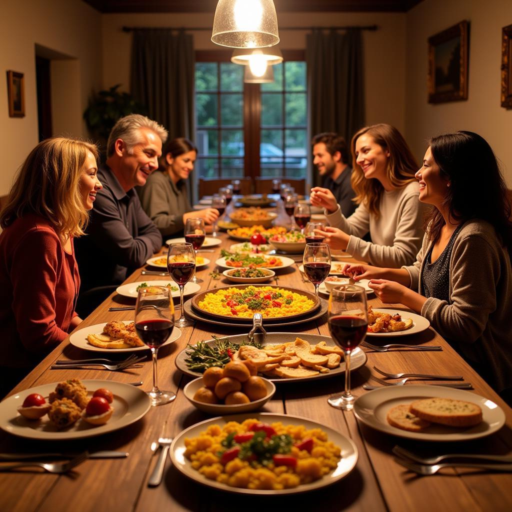 Sharing a Traditional Spanish Meal with Local Family