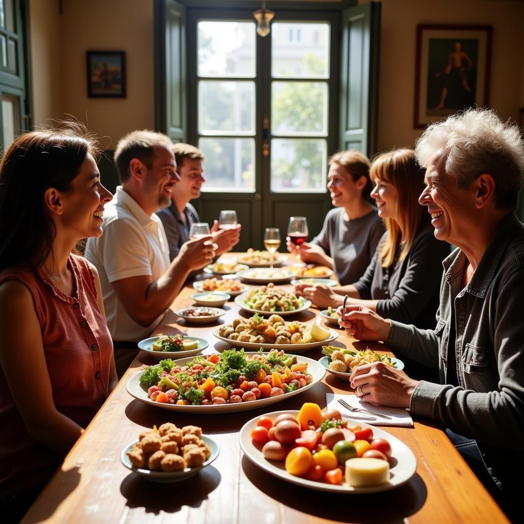 Sharing a Traditional Spanish Family Meal