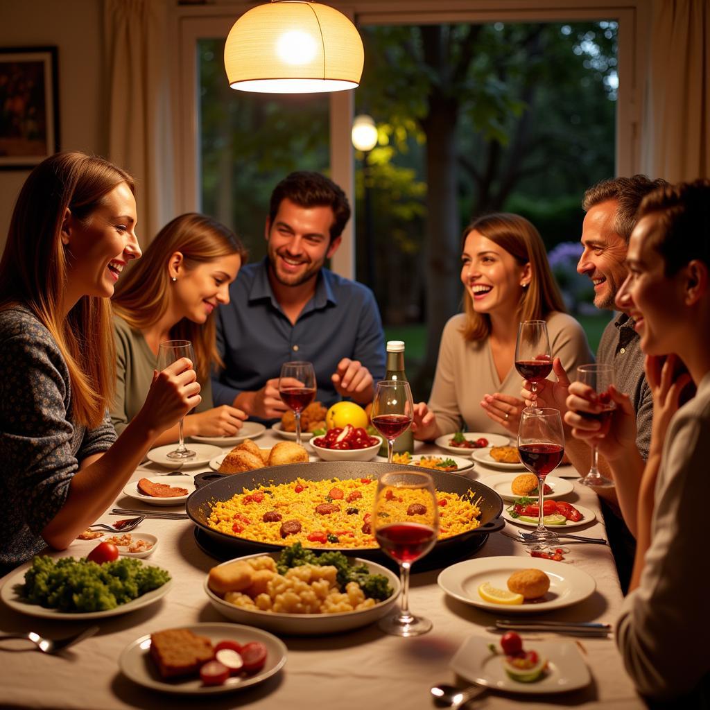 Sharing a Traditional Spanish Meal