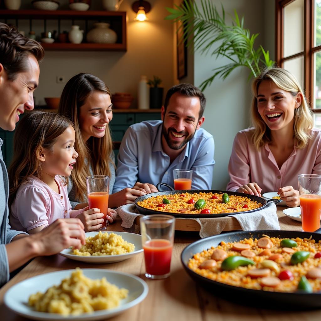 Sharing a Traditional Spanish Meal