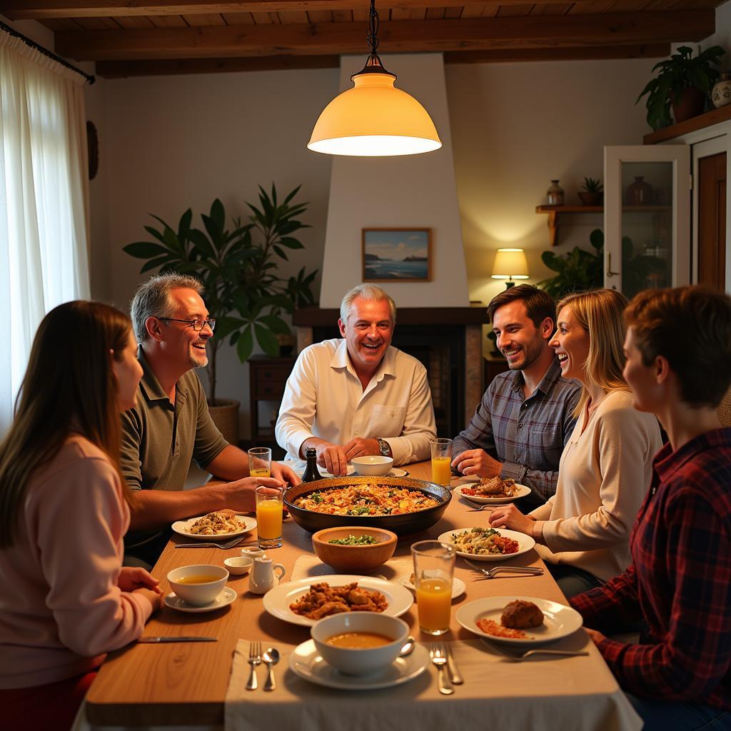 Sharing a Traditional Spanish Meal