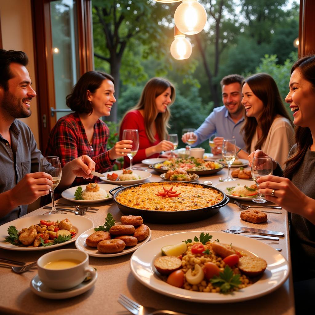 Sharing a Traditional Spanish Meal with a Local Family