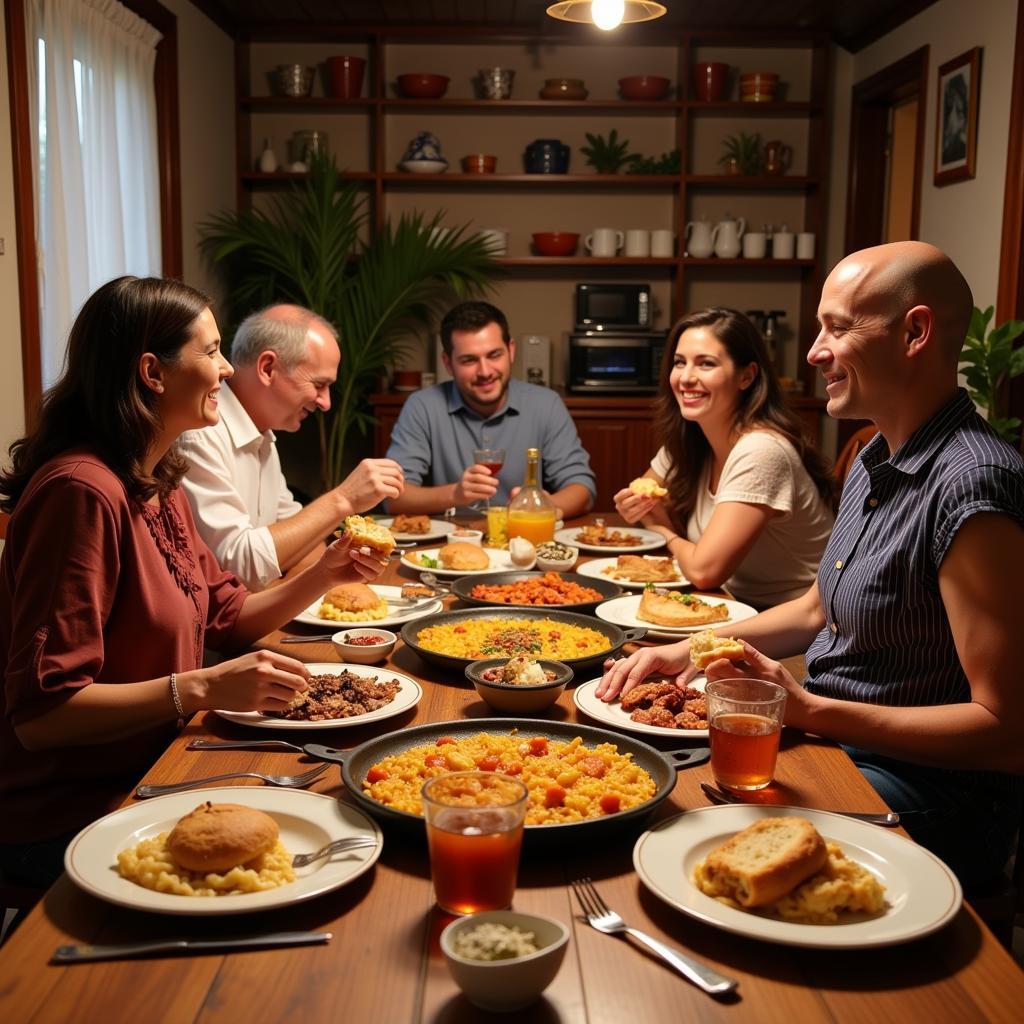 Sharing a meal with a Spanish family