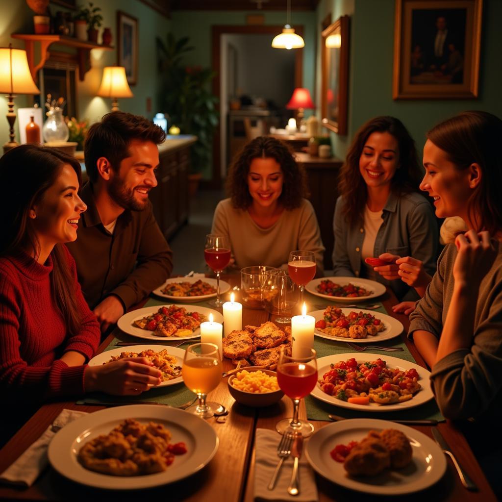 Spanish Family Sharing a Meal