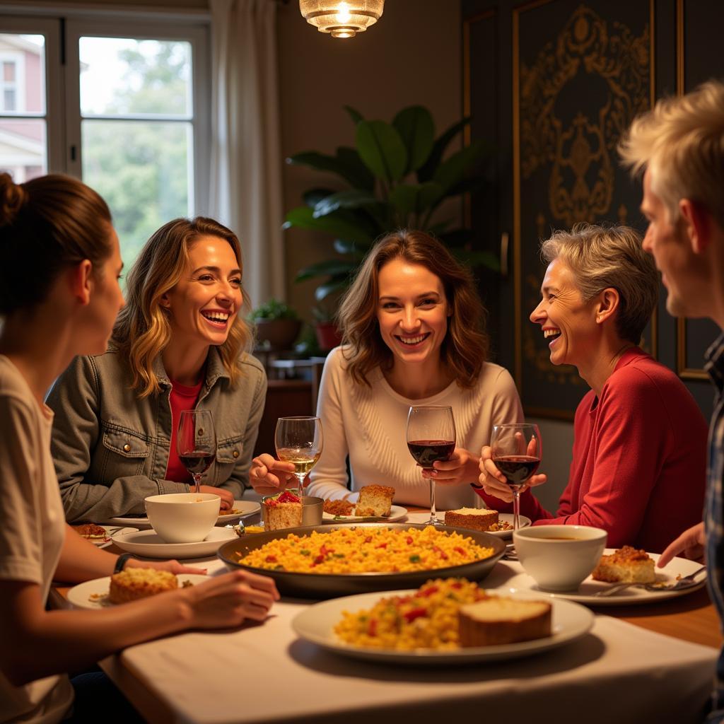 Sharing a Traditional Spanish Meal