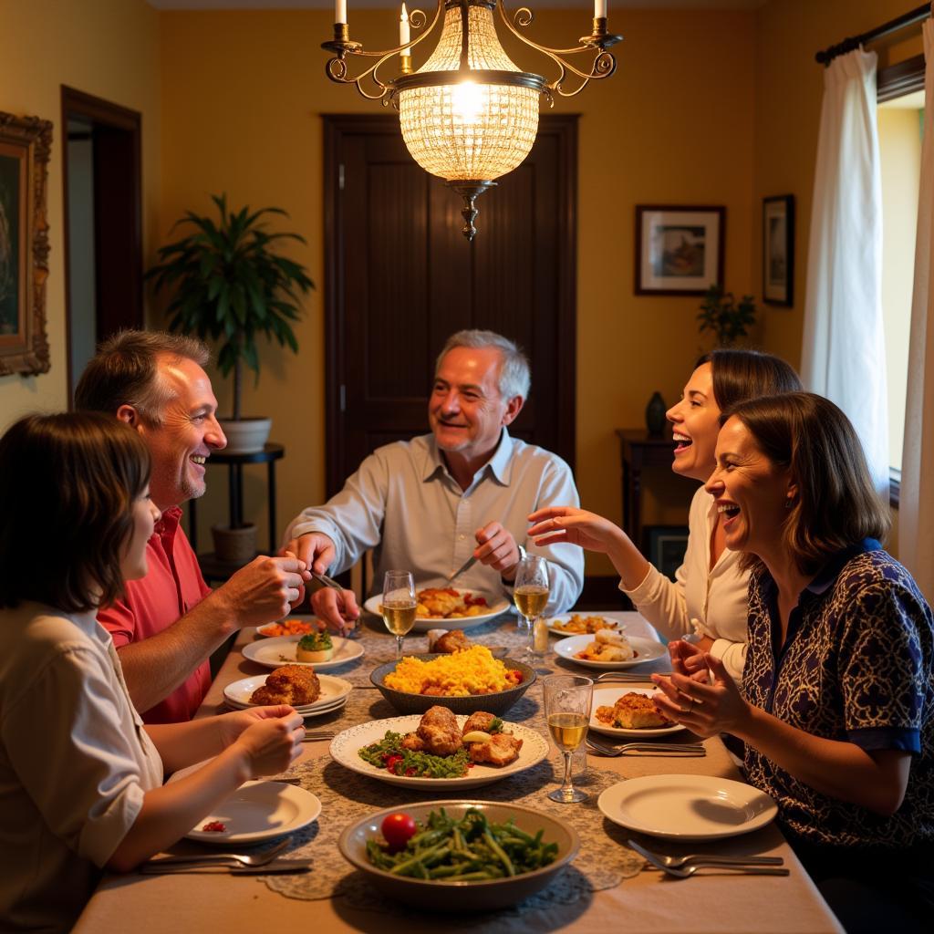 Family enjoying a meal at a kave home mesa