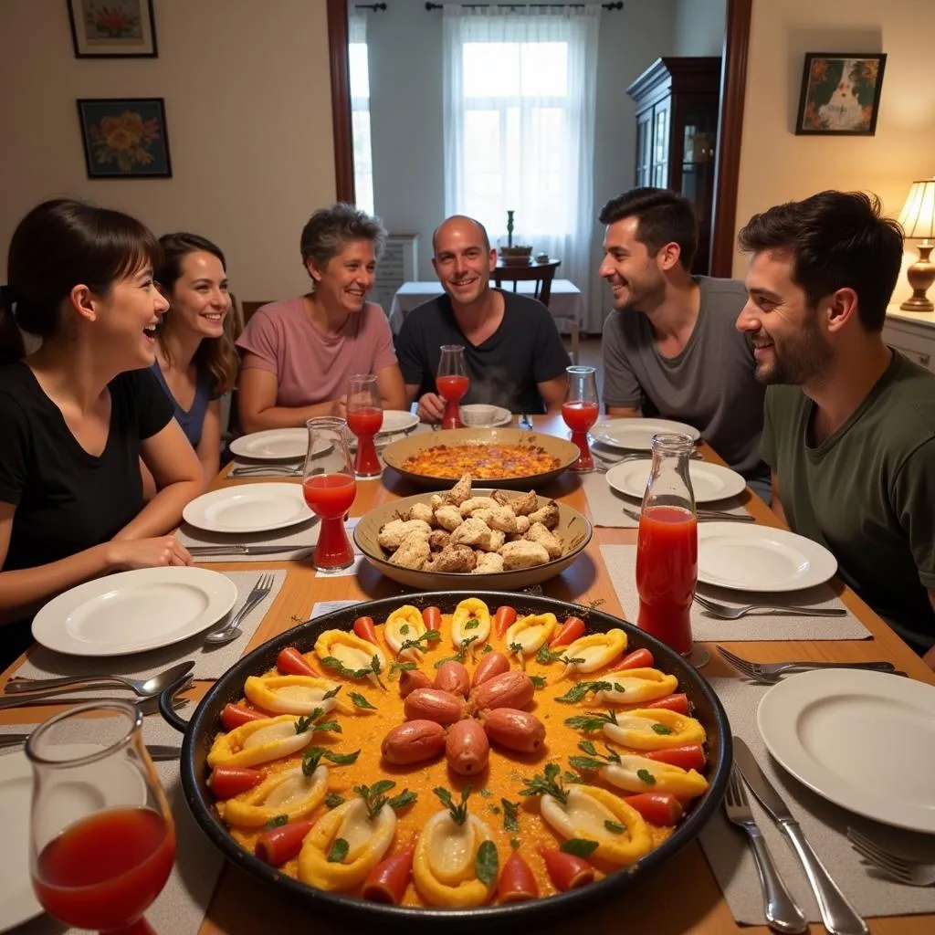 Spanish Family Paella Dinner