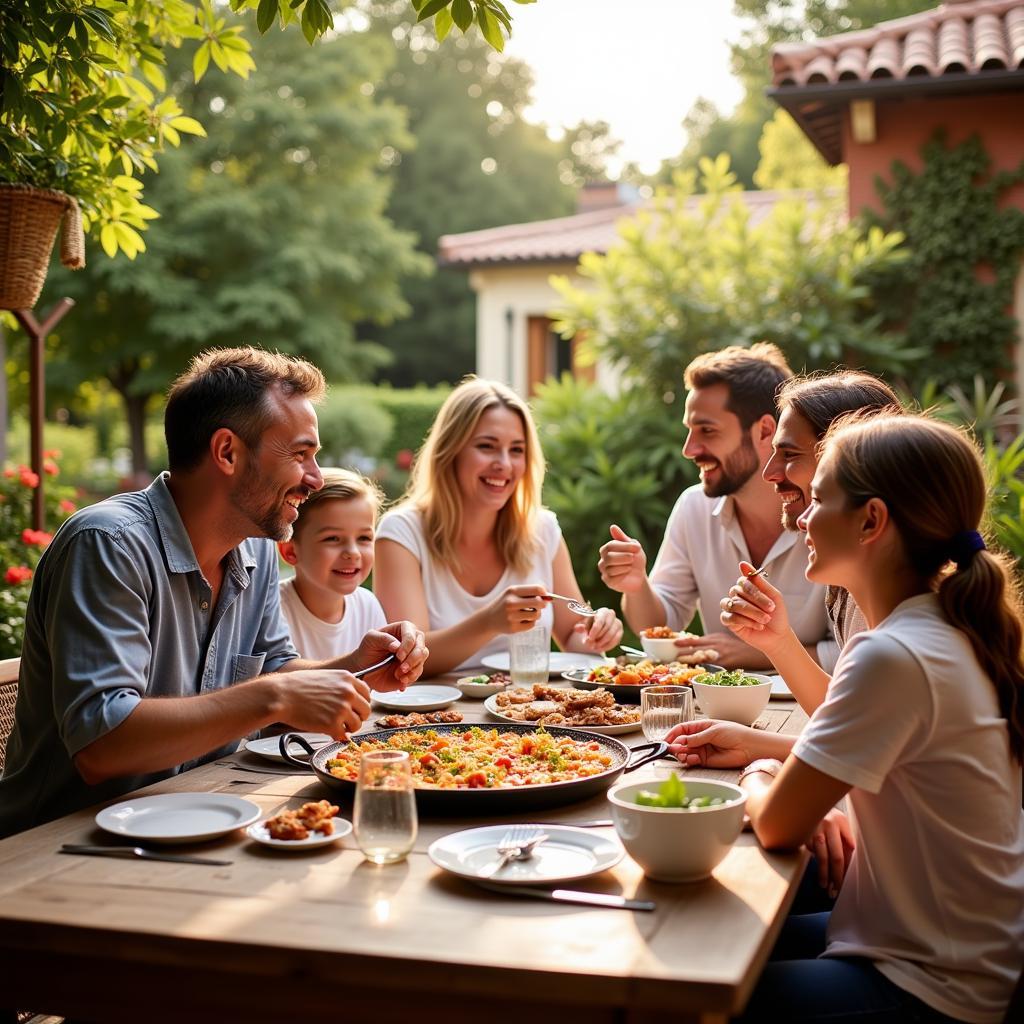 Spanish Family Paella Dinner