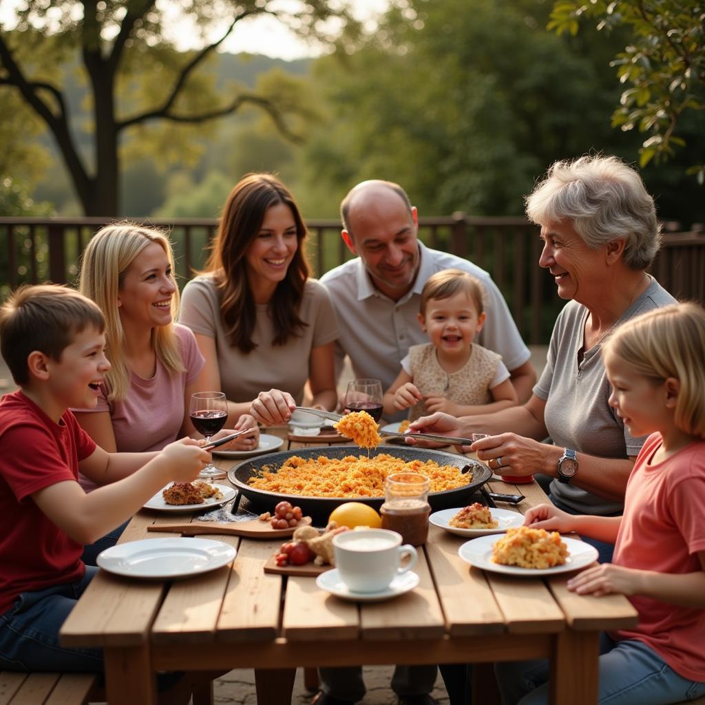 Family Paella Dinner in Spain