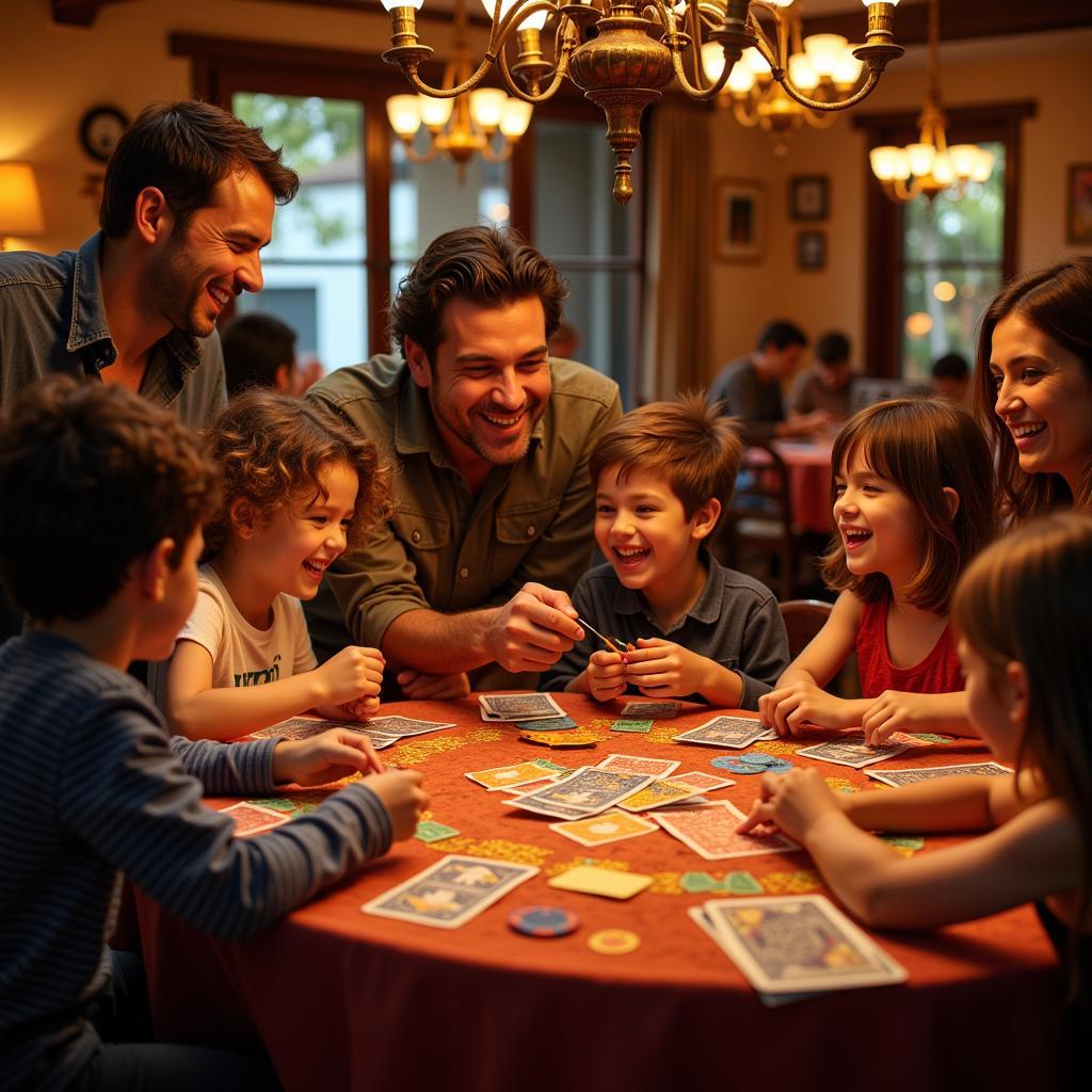 Spanish family playing cards with a Homer Gladiador theme