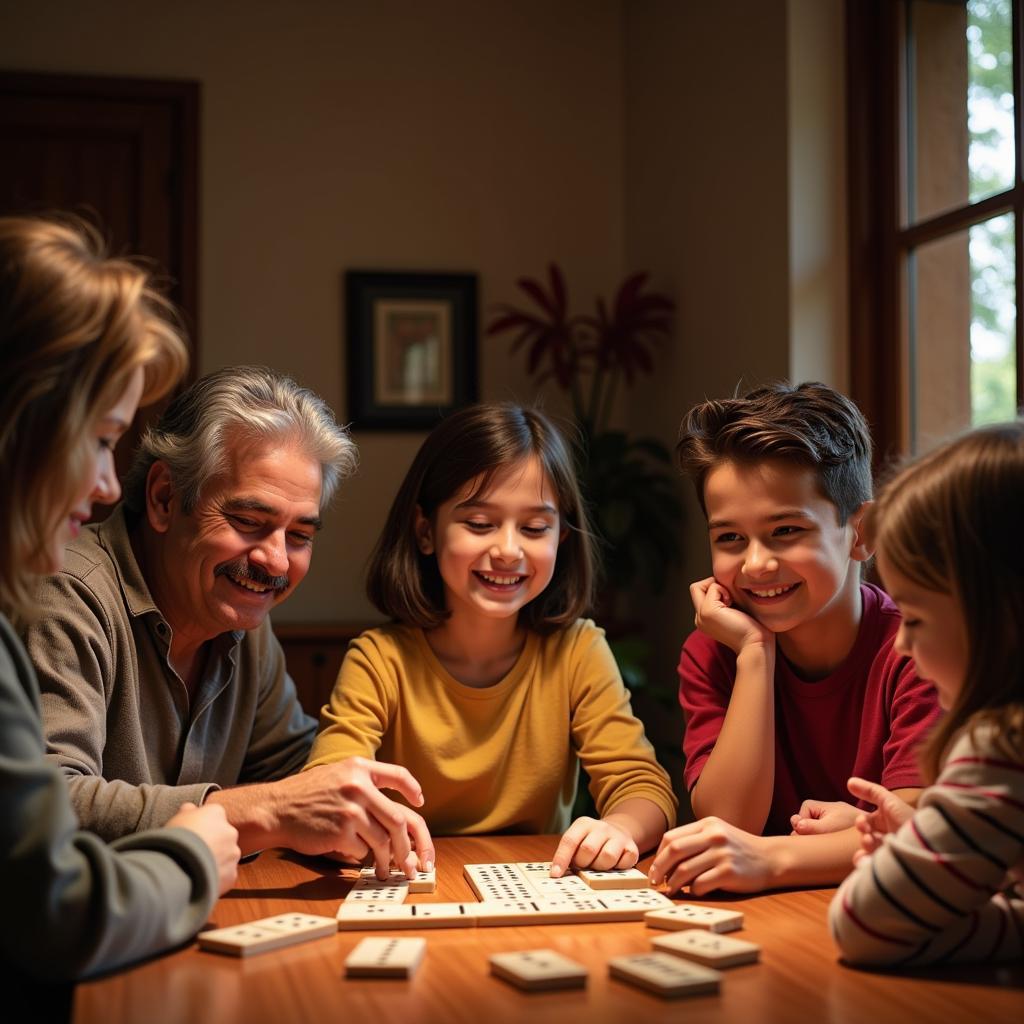 Family Fun with Dominoes in Spain