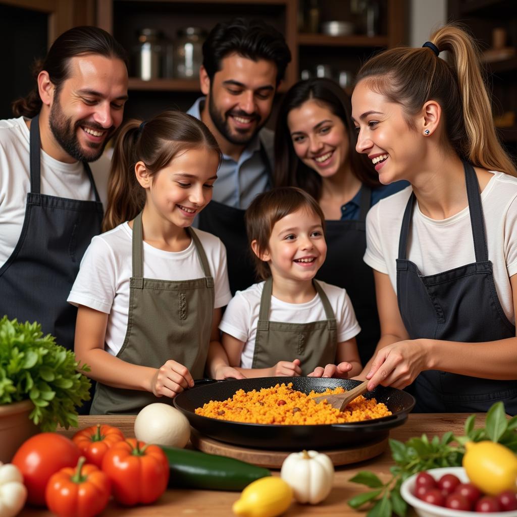 Preparing Paella with a Spanish Family