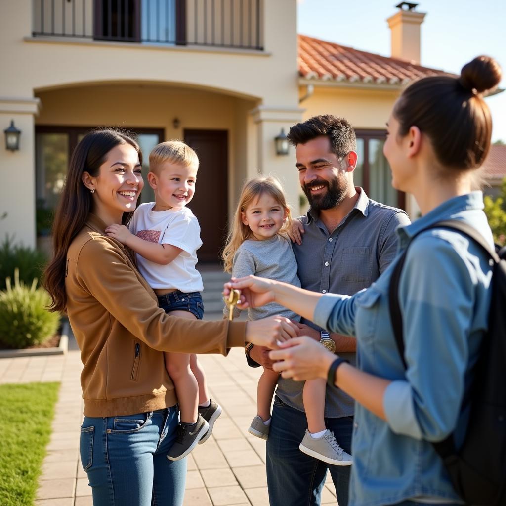 Receiving Keys to Spanish Home