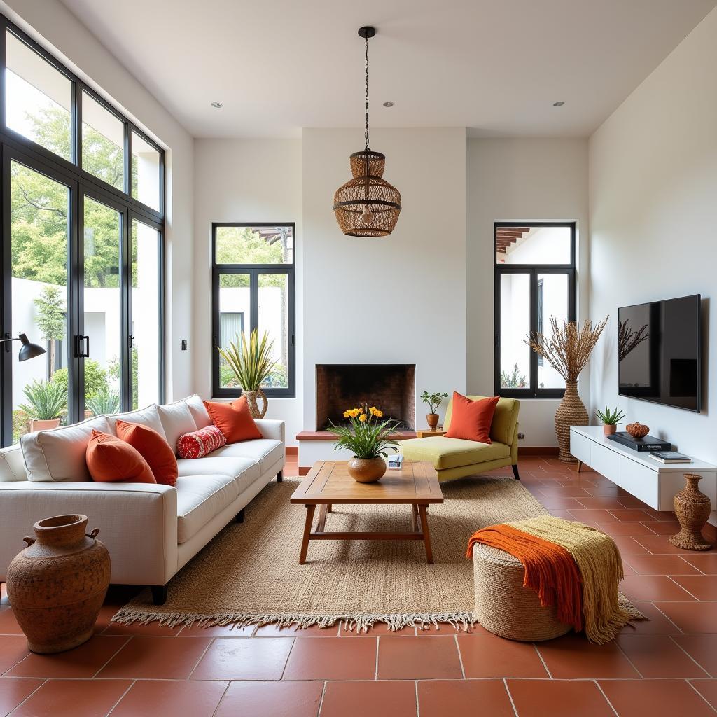 Stylish living room in a Spanish fashion home