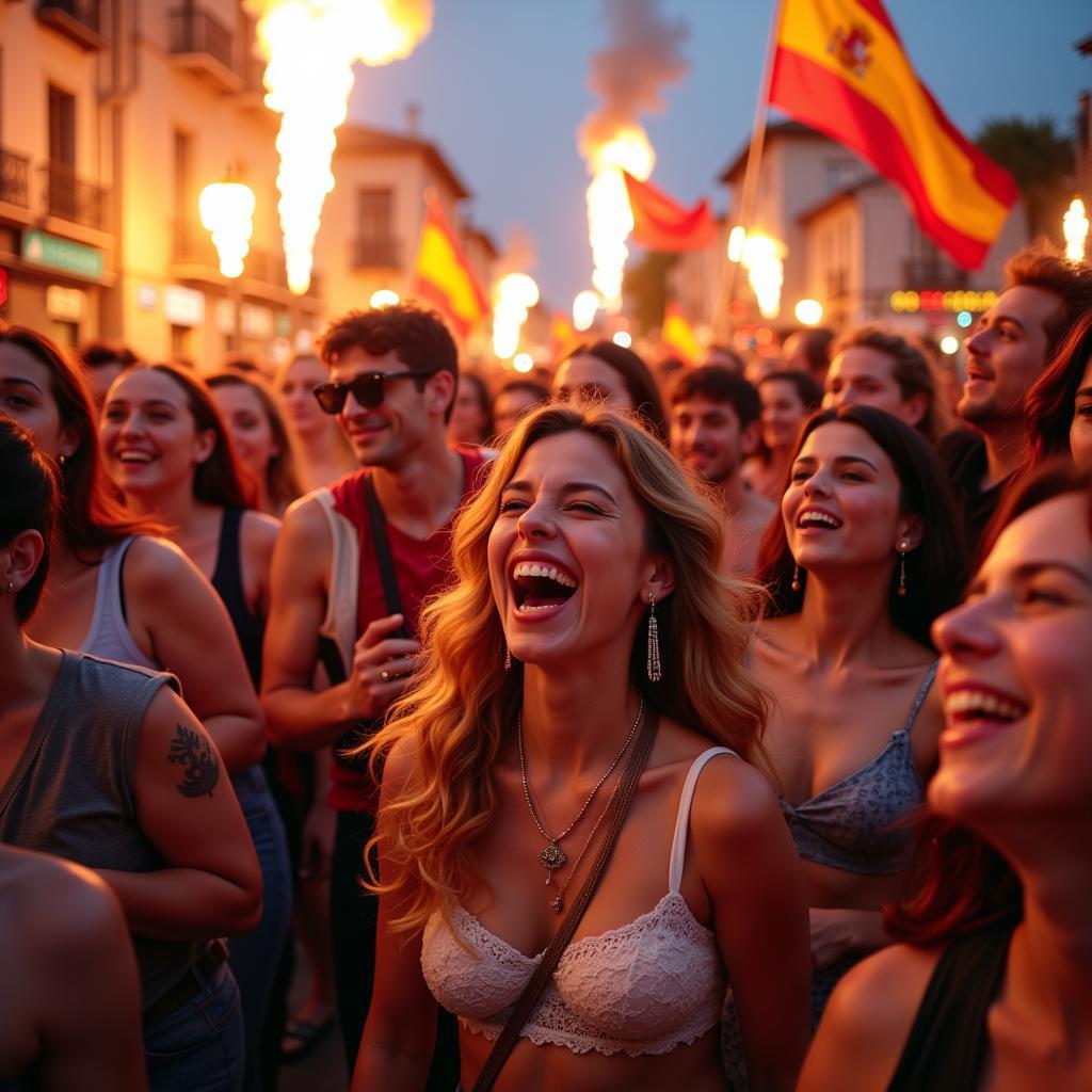 Locals and tourists alike reveling in the electrifying energy of a traditional Spanish festival in 2013