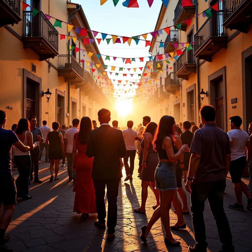 Lively Spanish Festival Street Party