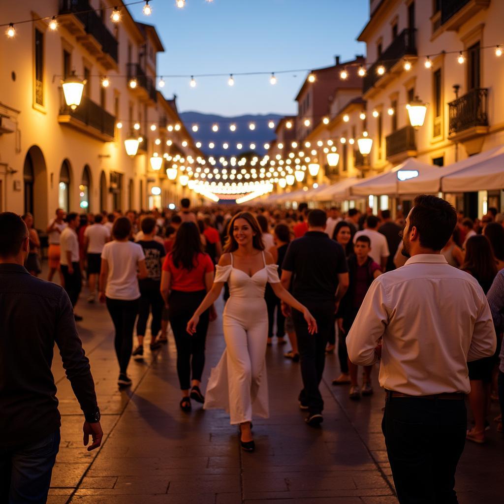 Celebrating at a Spanish fiesta