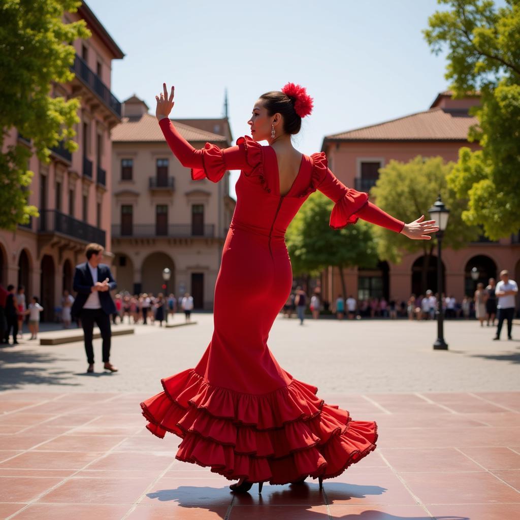 Spanish Flamenco Dancer's Passionate Performance