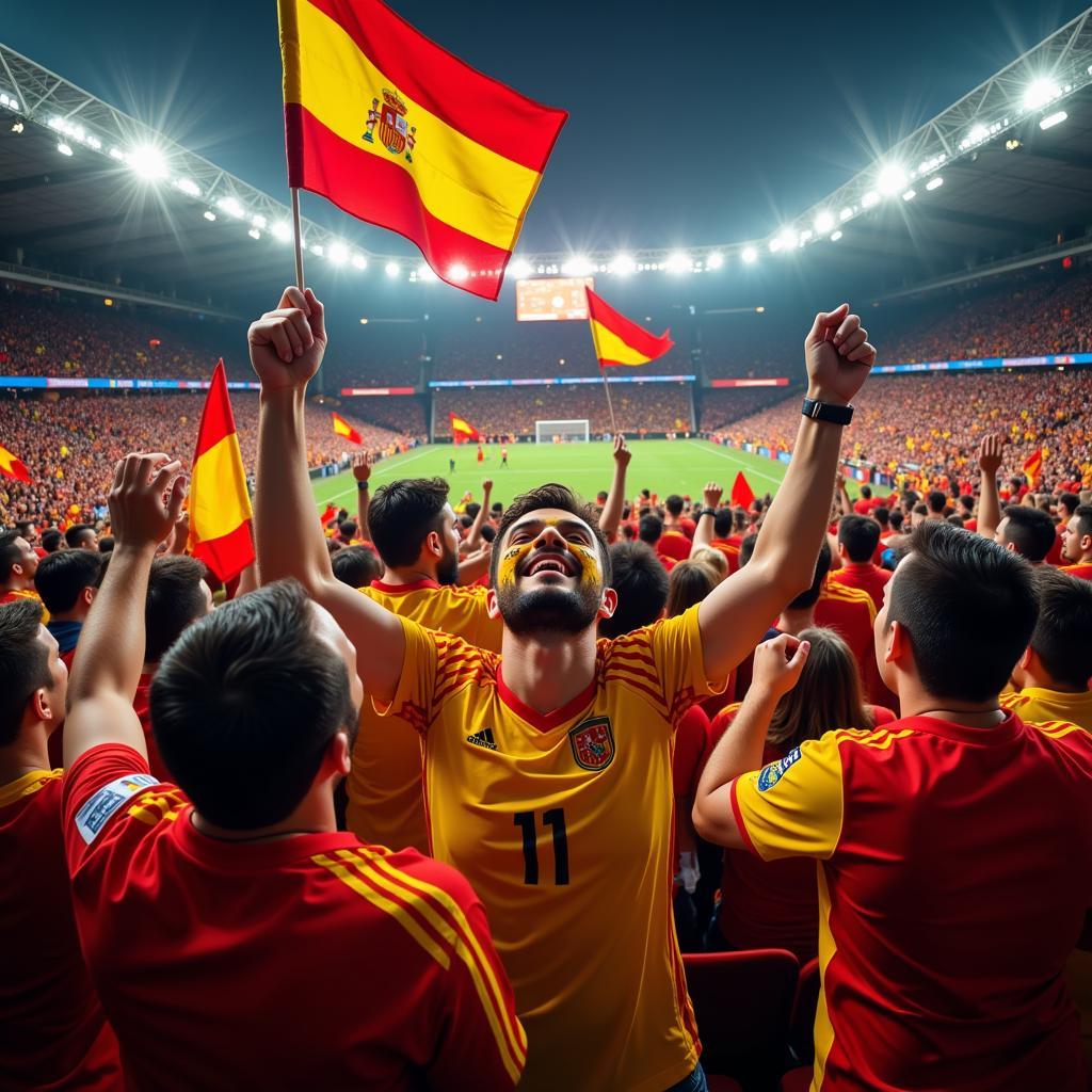 Spanish Football Fans Cheering